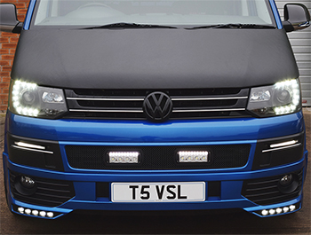 VW T5.1 2010-15 Full Bonnet Bra - Carbon Fibre Effect - Vanstyle