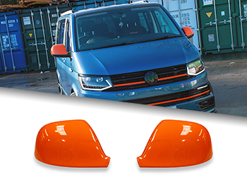 Gloss Orange ABS Side Wing Mirror Cover Pair - VW T5 T6 Amarok - Vanstyle