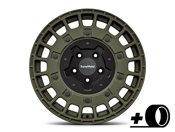SuperMetal RIG 18x8J Matte Green Alloy Wheels & Tyres - 5x120