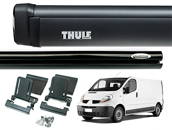 Vamoose Rail and Thule 4200 Awning Black - Vivaro Trafic 02-14