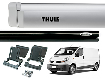 Vamoose Rail and Thule 4200 Awning Silver - Vivaro Trafic 02-14