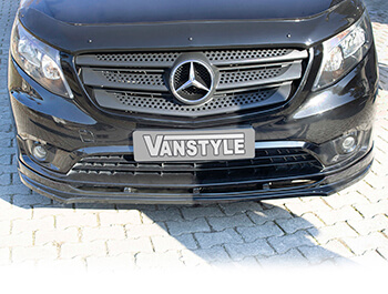 Gloss Black ABS Front Lower Splitter - Mercedes Vito W447 14 - Vanstyle
