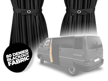 Tailored Blackout Curtain - Black - Cab Divider - VW T4 - Vanstyle