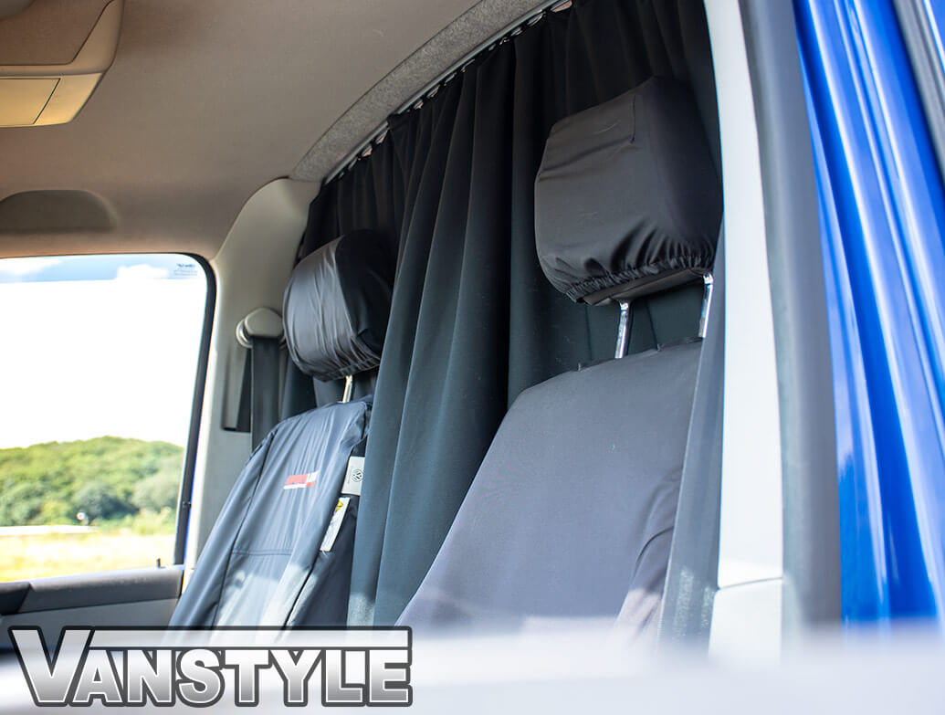 Tailored Blackout Curtain - Black - Cab Divider - VW T5 T6 03 - Vanstyle