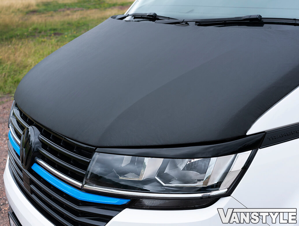 VW T6 T6.1 2015 Full Length Bonnet Bra - Plain Black - Vanstyle