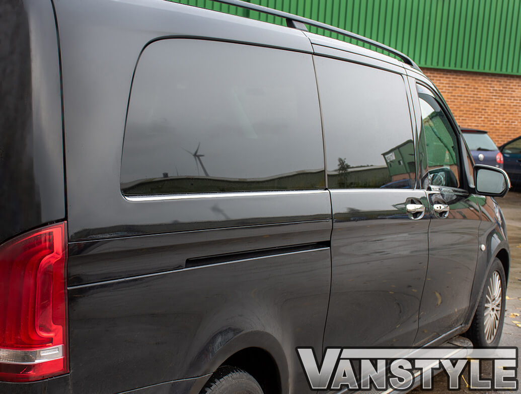 Side Window Trim Covers Stainless Steel - Mercedes Vito ELWB 14 - Vanstyle